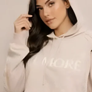 Beige Logo Hoodie